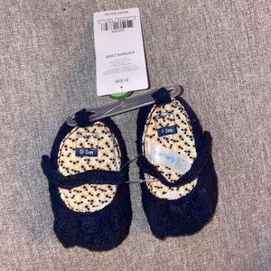 Navy blue baby dress shoes